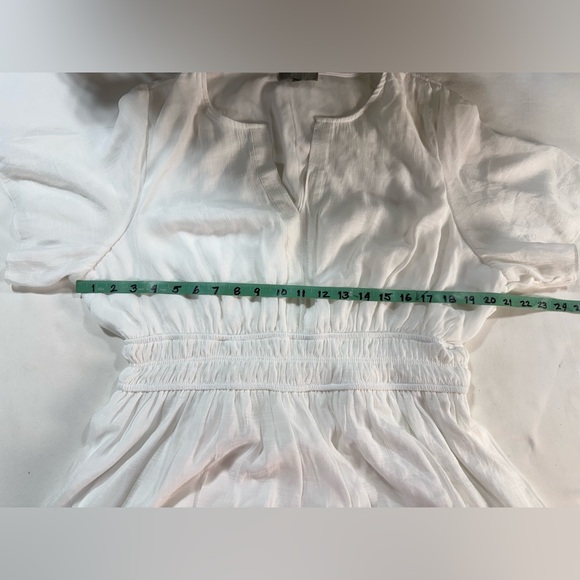 J. GEE White split V neckline Lace hem Maxi Dress size 2X - Picture 12 of 14